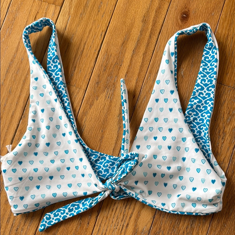 Roller Rabbit Blue Patterned Reversible Bikini - Picture 2 of 5